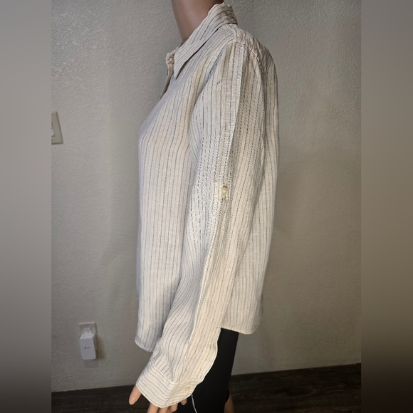 Polo Ralph Lauren Womens size PL  100% Linen Long Sleeve Shirt - Picture 9 of 14